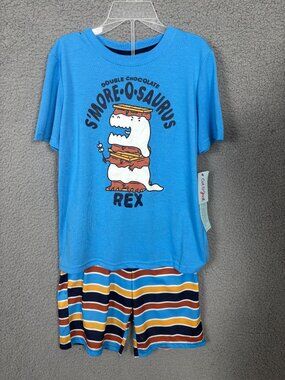 Cat & Jack Boys 2pc Striped Short Sleeve Pajama Set Flame-Resistant L(12/14) NWT